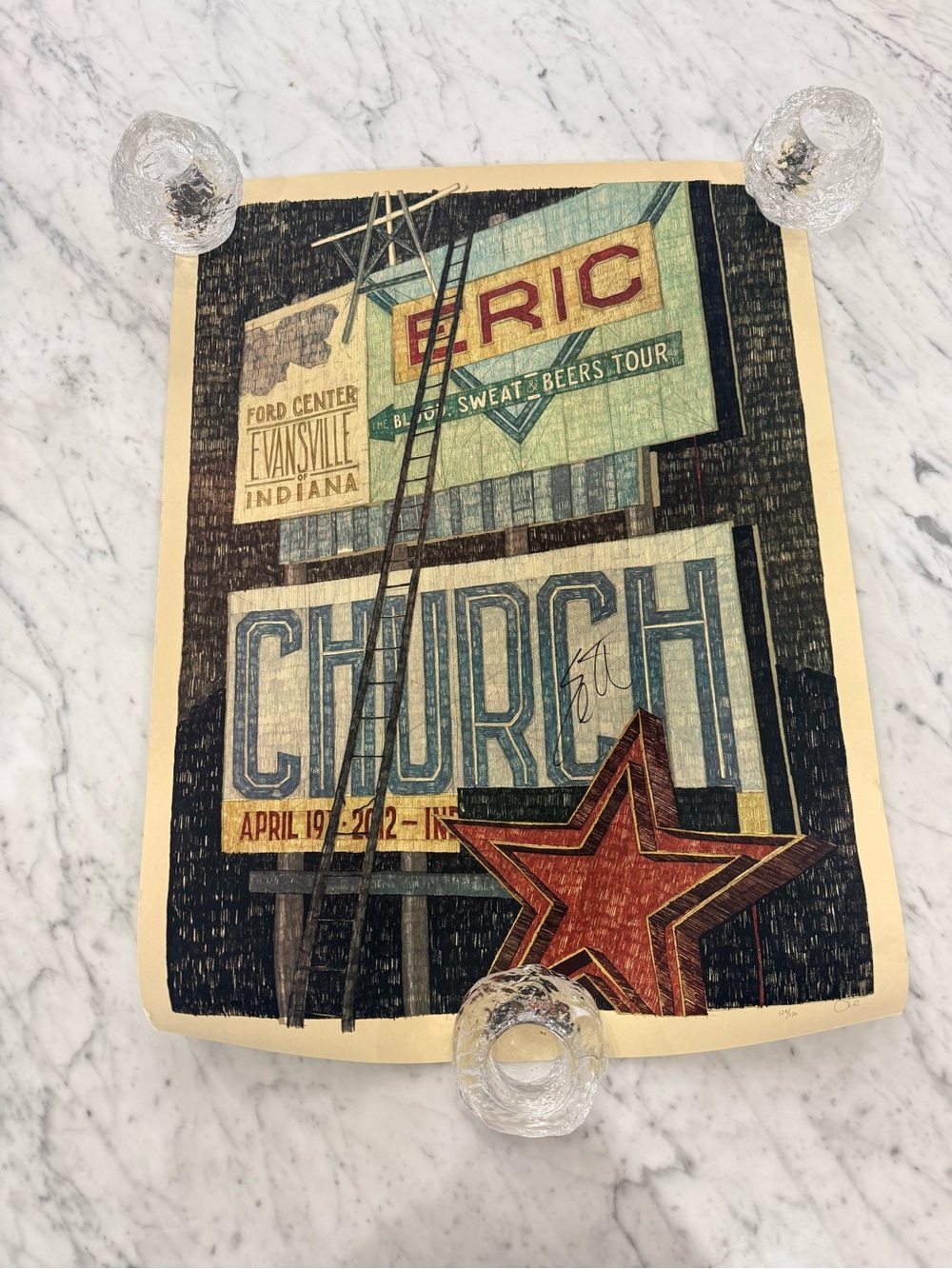 Autographed Signed Eric Church Concert Poster 2012